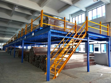 Koude Rolling Staal Industriële Mezzanine Vloeren voor Pakhuis, Blauw/Sinaasappel